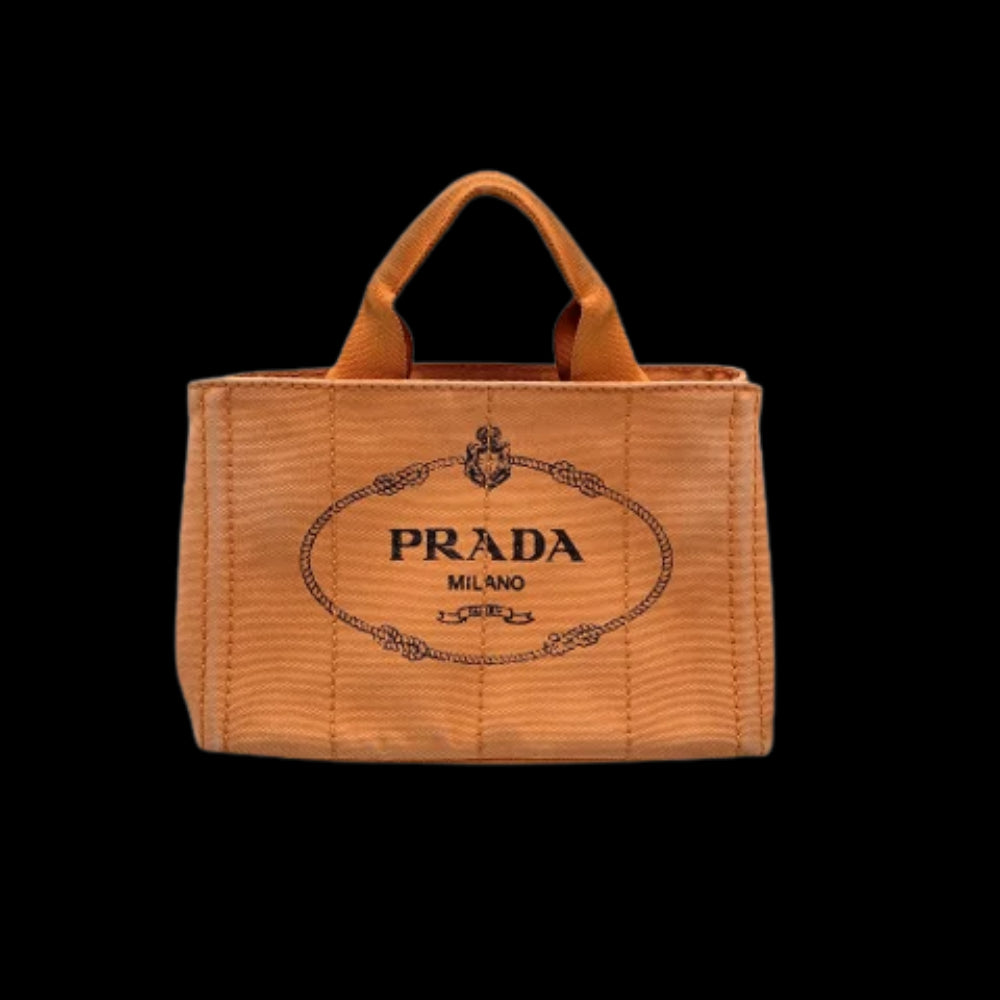 Orange Canvas Prada Canapa Tote