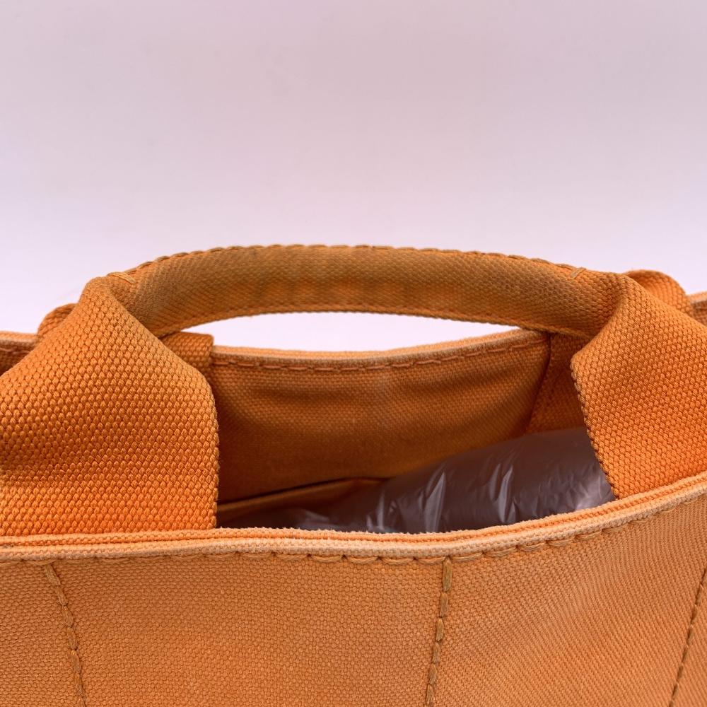 Orange Canvas Prada Canapa Tote