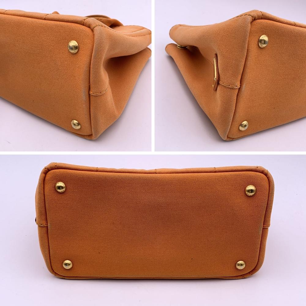 Orange Canvas Prada Canapa Tote