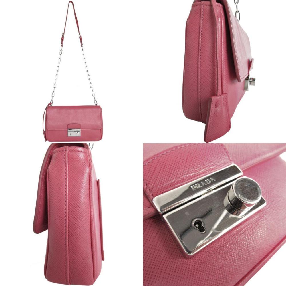 Pink Leather Prada Crossbody Bag