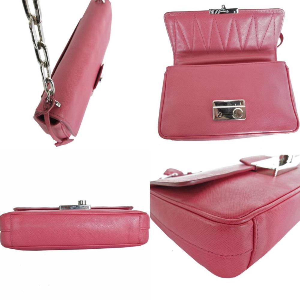Pink Leather Prada Crossbody Bag