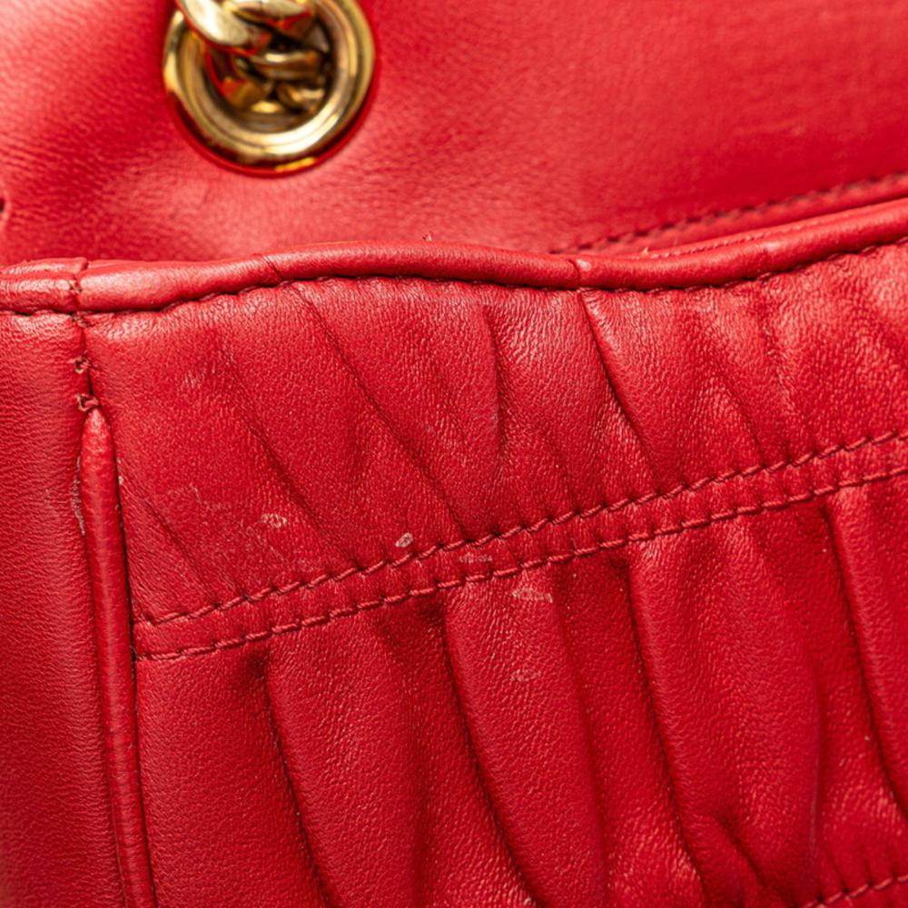 Red Leather Prada Shoulder Bag