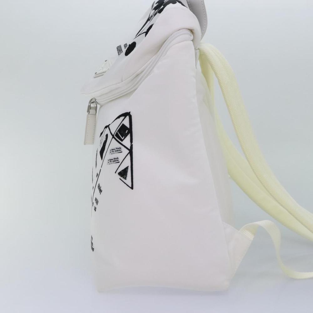 White Fabric Prada Backpack