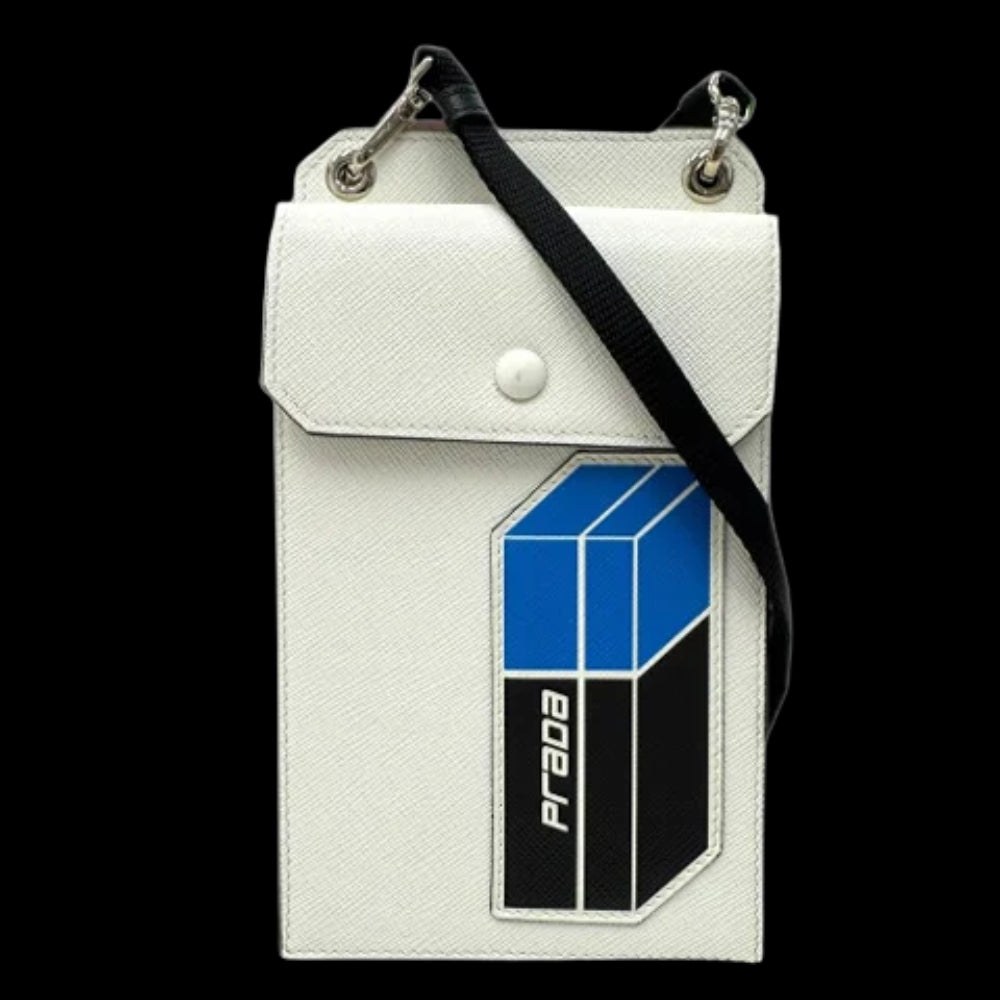 White Fabric Prada Shoulder Bag