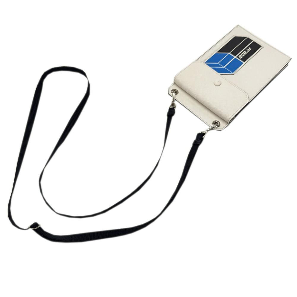 White Fabric Prada Shoulder Bag