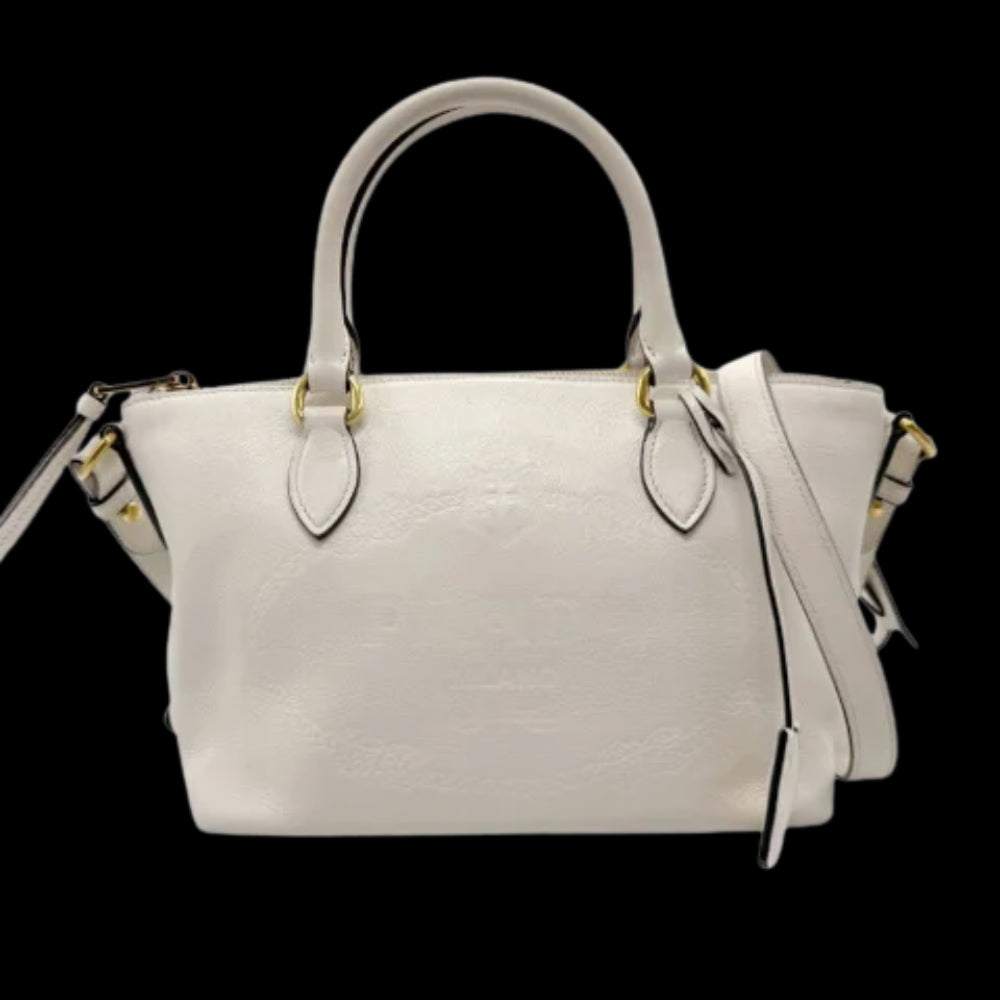 White Leather Prada Handbag