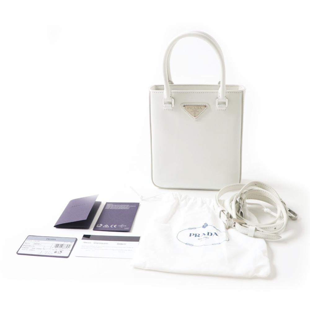 White Leather Prada Handbag