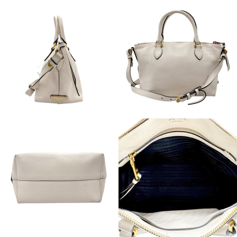 White Leather Prada Handbag