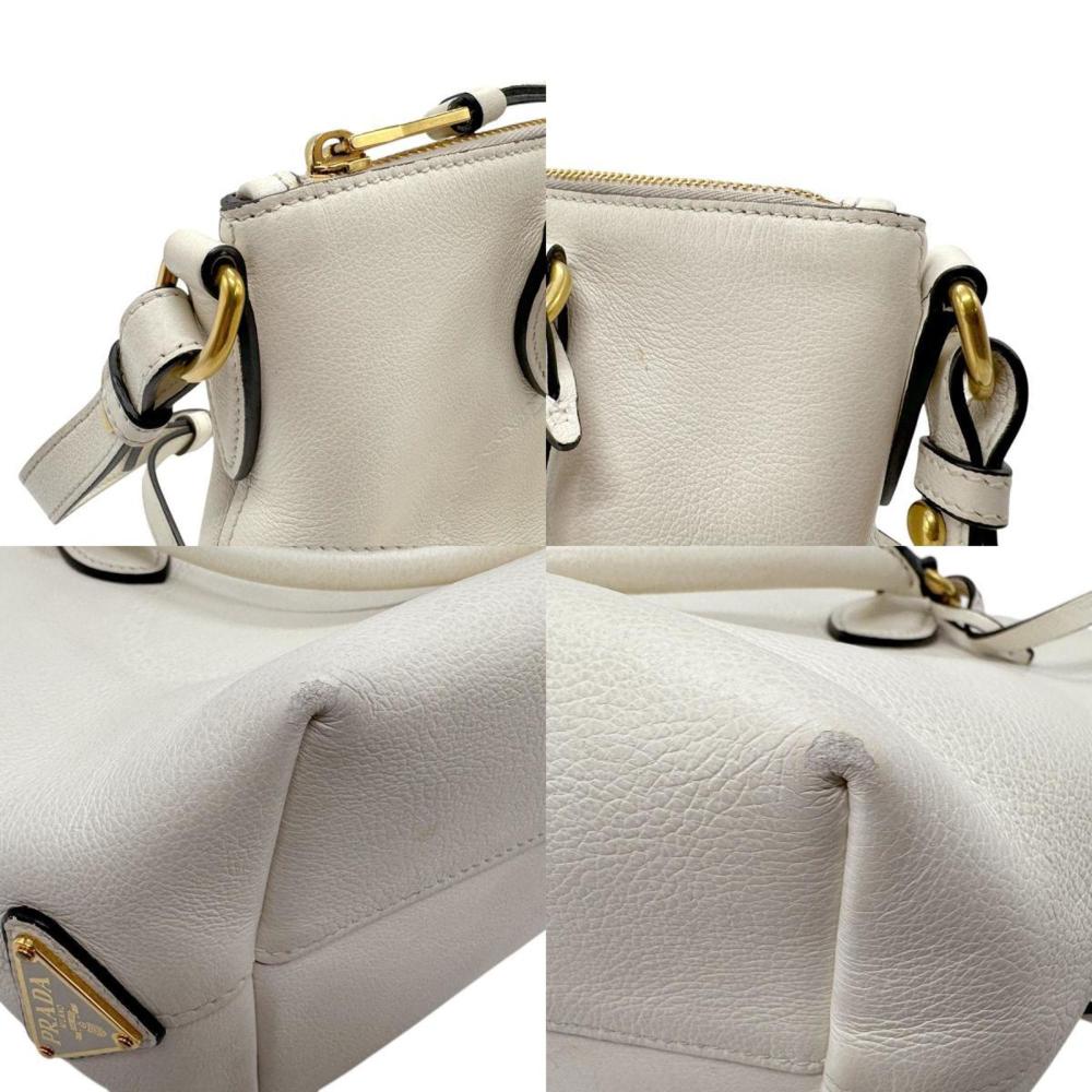 White Leather Prada Handbag