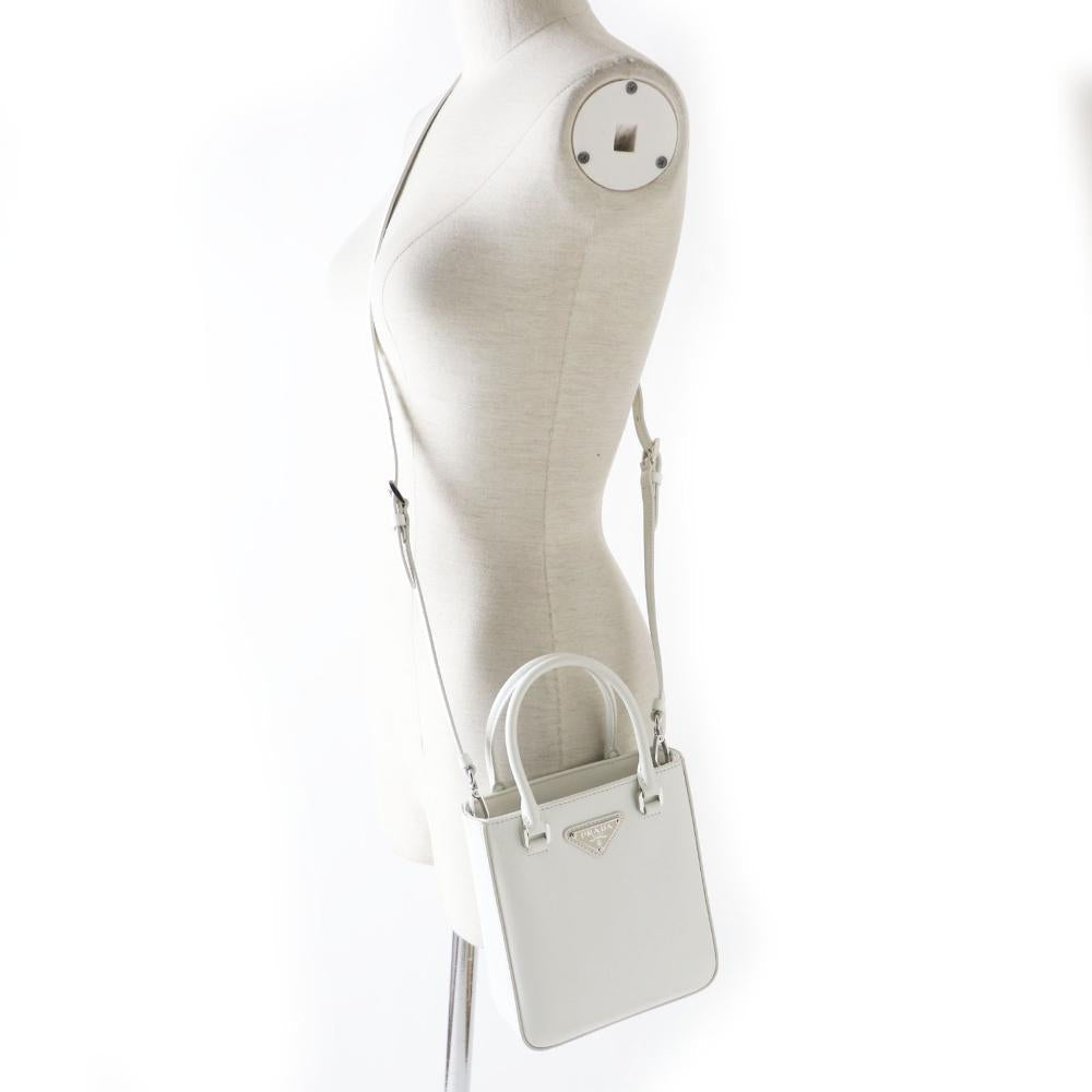 White Leather Prada Handbag