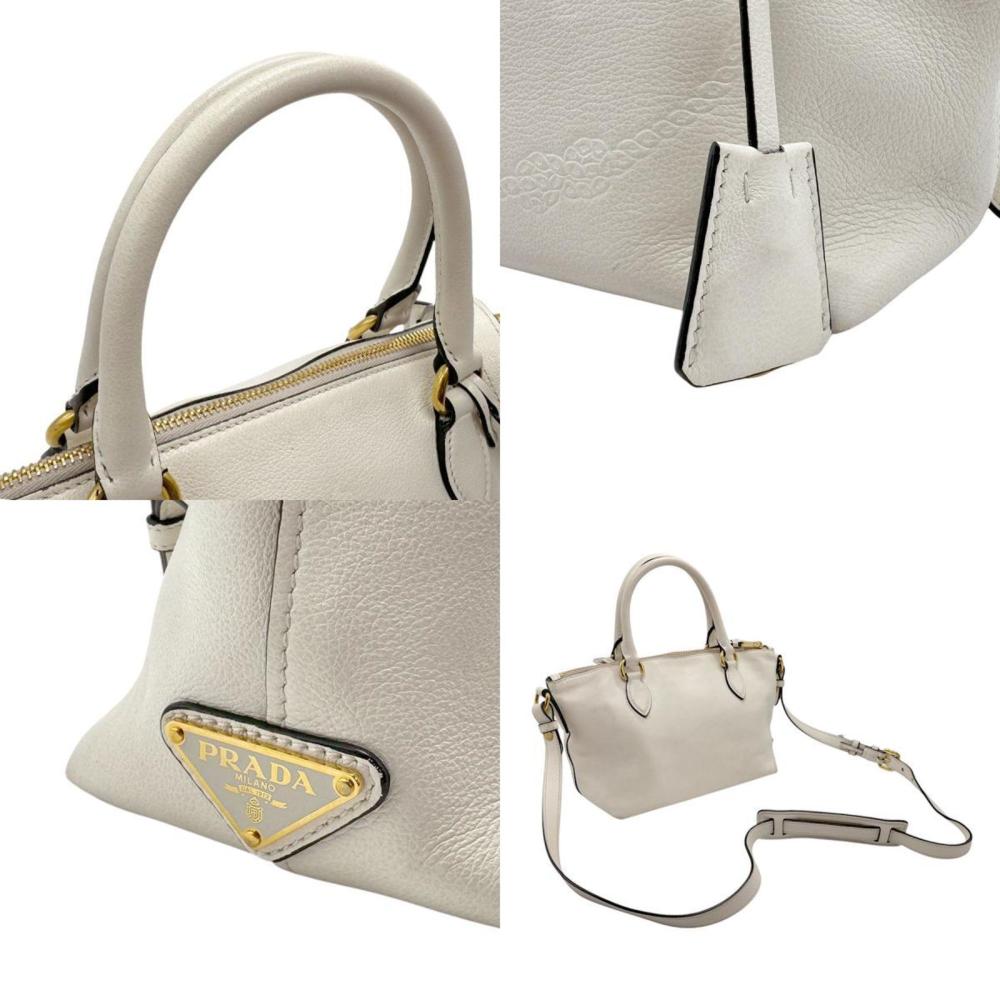 White Leather Prada Handbag