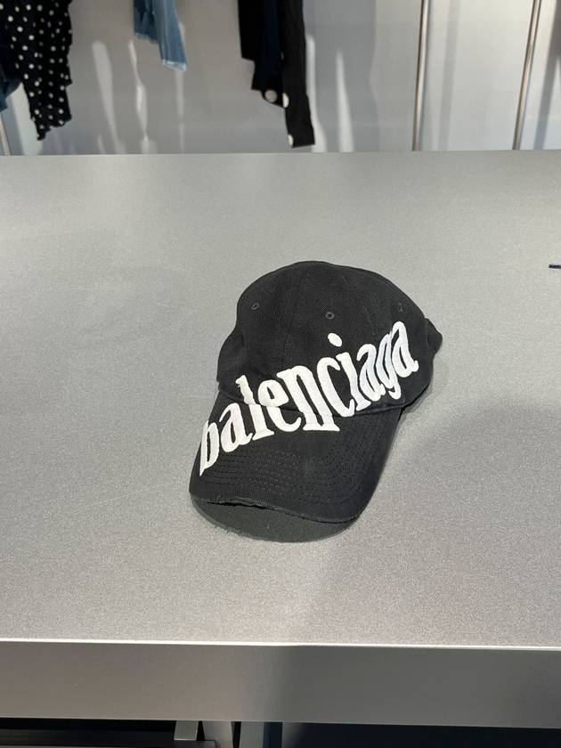 Balenciaga diagonal logo ball cap black