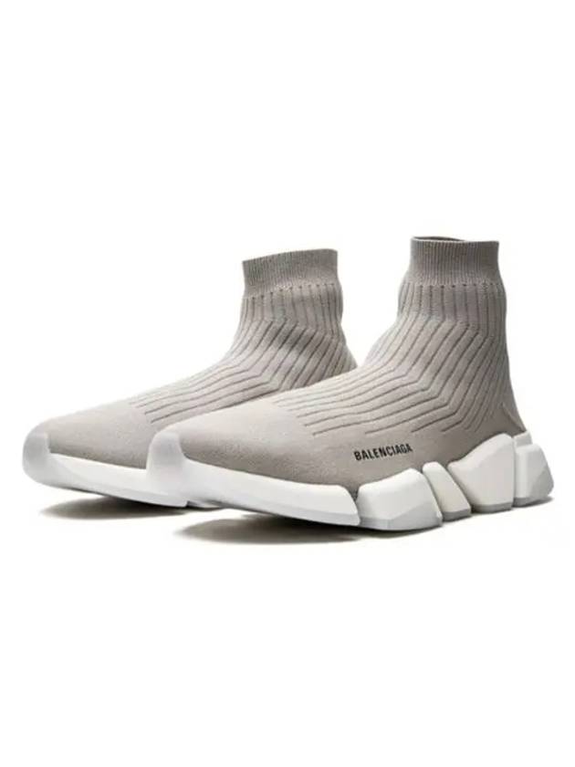 Balenciaga Speed 2.0 Knit High Top Sneakers Grey