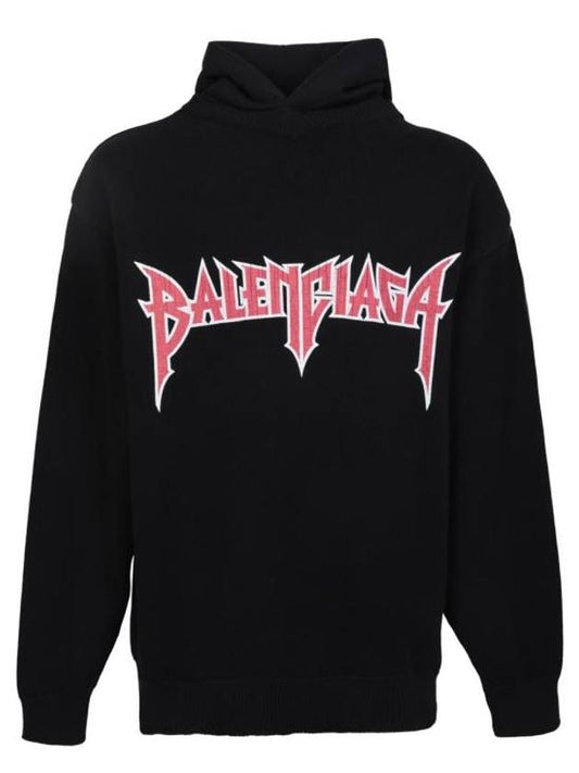 Balenciaga Logo Hoodie Black