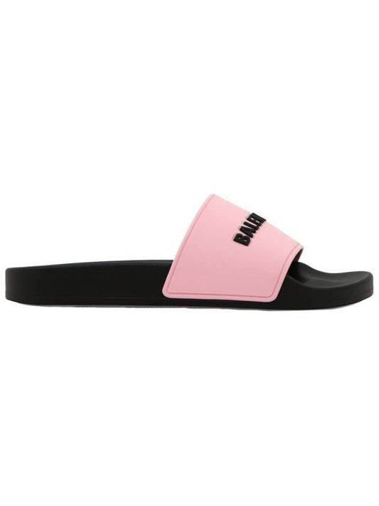 Balenciaga Logo Pool Slippers Pink
