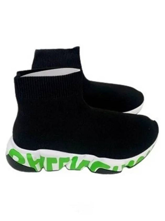 Balenciaga Speed Midsole Graffiti Low Top Sneakers Fluo Green Black