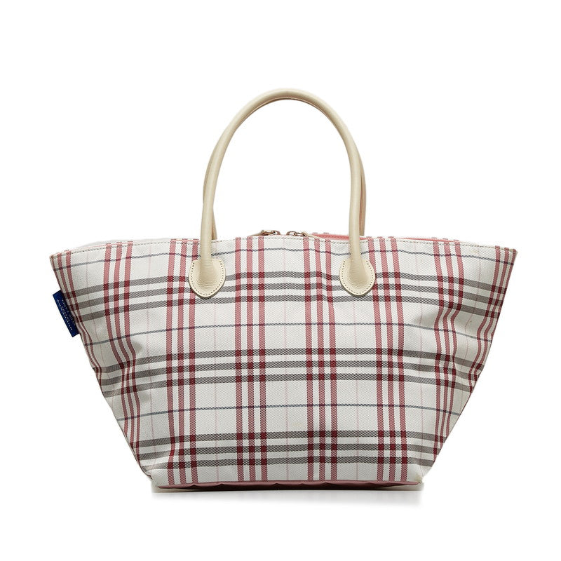 Burberry Blue Label New Check  Bag White Red Linen Ladies Burberry Blue Label New Check Tooth Bag White Red Linen Ladies Burberry Blue Label