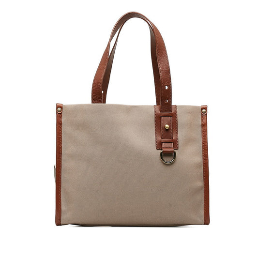 Burberry Nova Check Handbag Tote Bag Beige Brown Canvas Leather