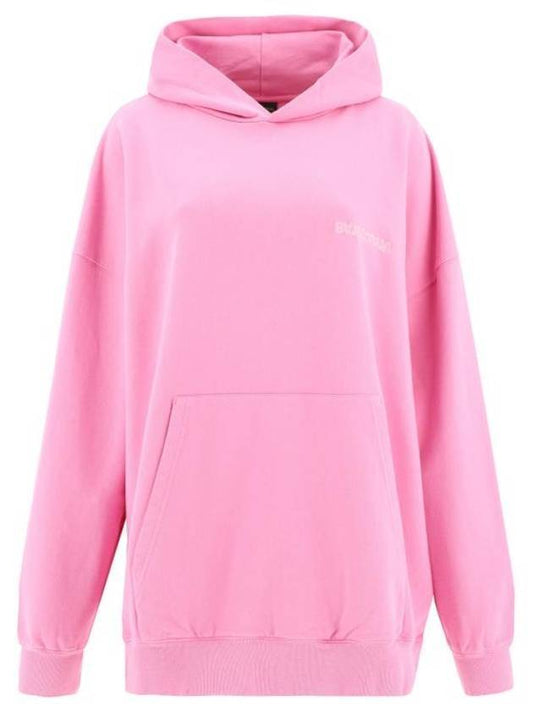 Balenciaga Logo Print Hoodie Pink