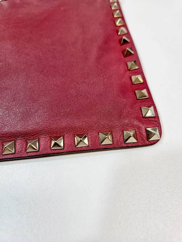 Louis Vuitton Valentino Rockstud Leather Clutch Bag Red MW0P0269BOL