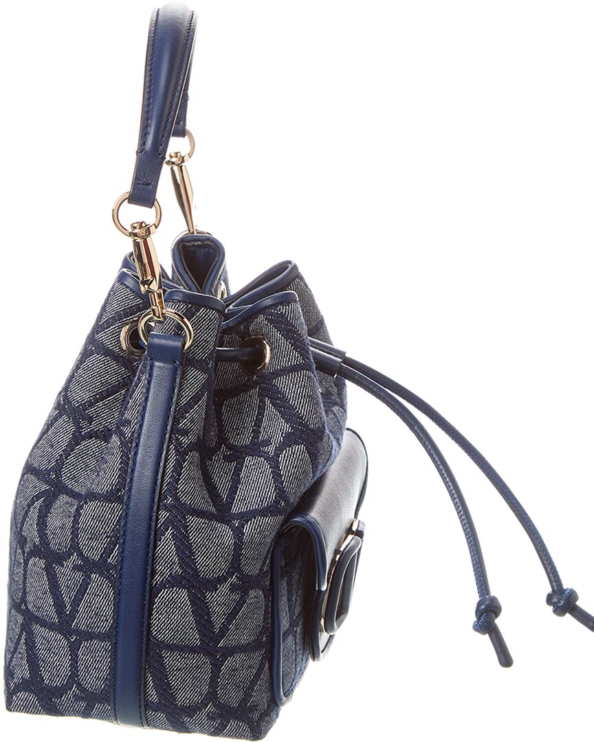 Valentino Vlogo Toile Iconographe Canvas & Leather Bucket Bag