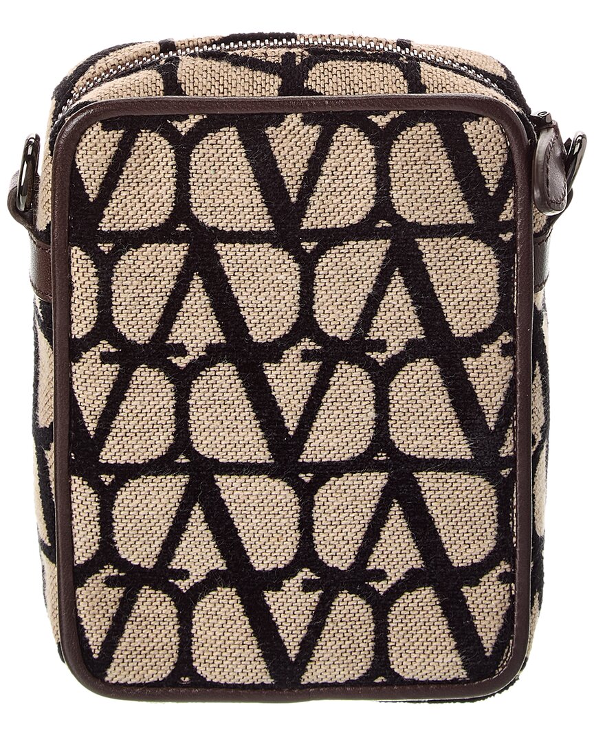 Valentino Vlogo Loco Mini Toile Iconographe Canvas & Leather Shoulder Bag