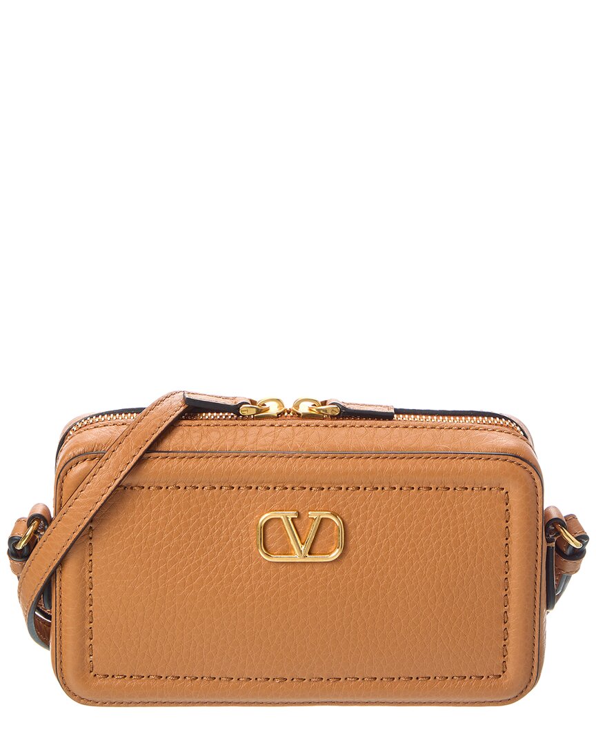 Valentino Vlogo Alltime Mini Leather Camera Bag ONE SIZE Brown Multi