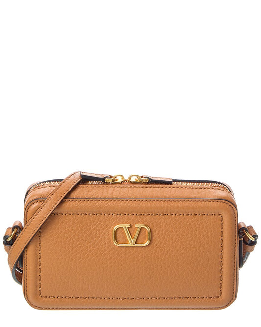 Valentino Vlogo Alltime Mini Leather Camera Bag ONE SIZE Brown Multi