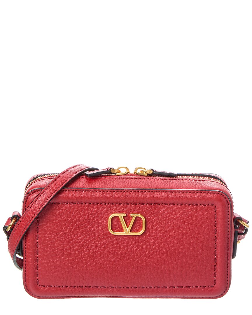 Valentino Vlogo Alltime Mini Leather Camera Bag ONE SIZE Red