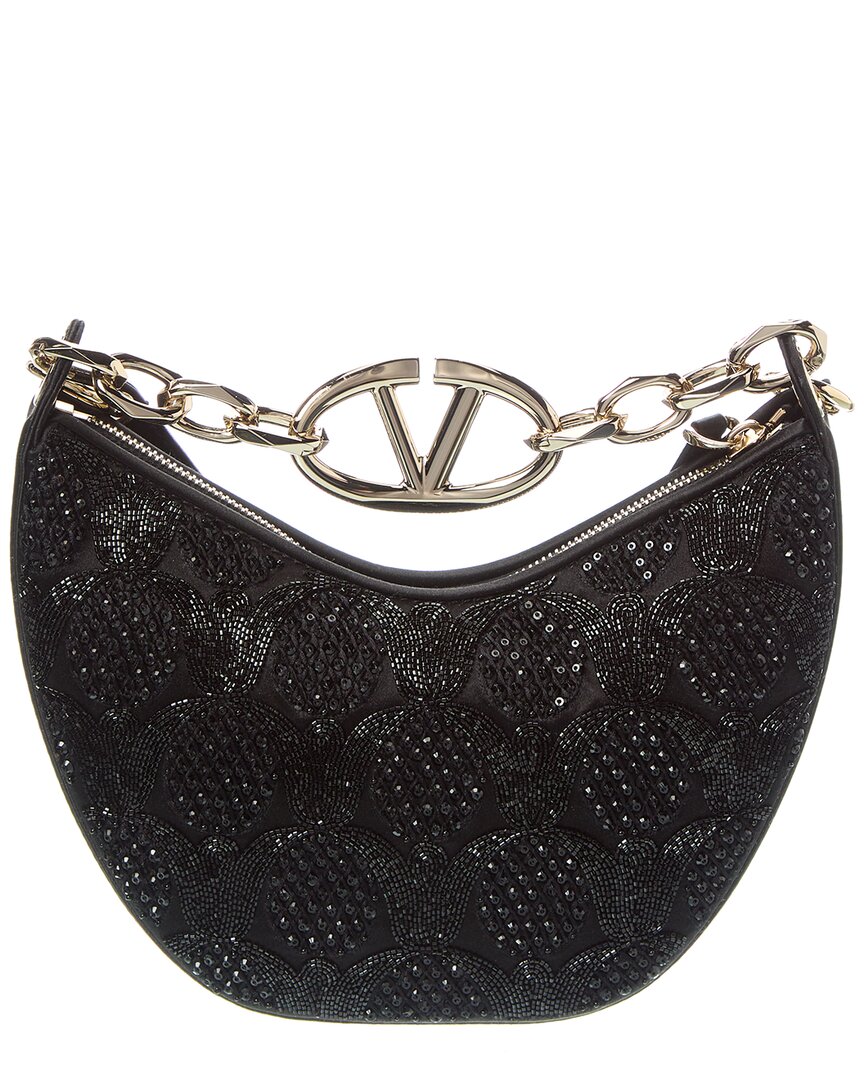 Valentino Vlogo Mini Satin Hobo Bag