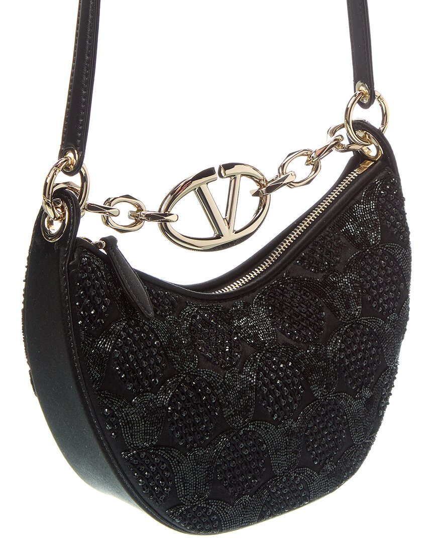 Valentino Vlogo Mini Satin Hobo Bag