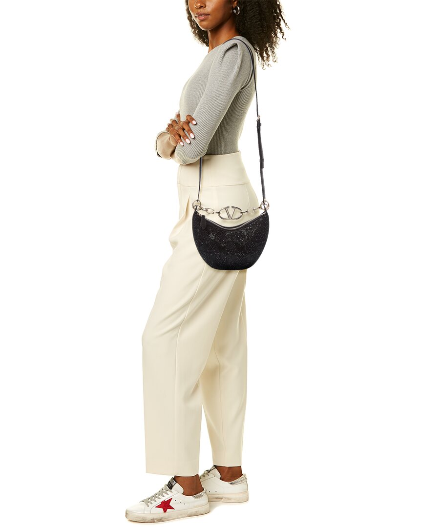 Valentino Vlogo Mini Satin Hobo Bag