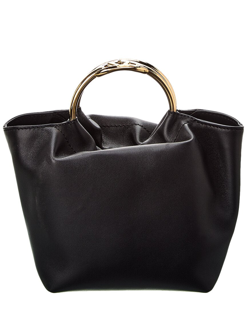 Valentino Vlogo Leather Bucket Bag ONE SIZE Black