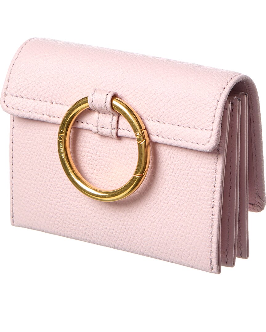 Valentino Vlogo Leather Card Holder