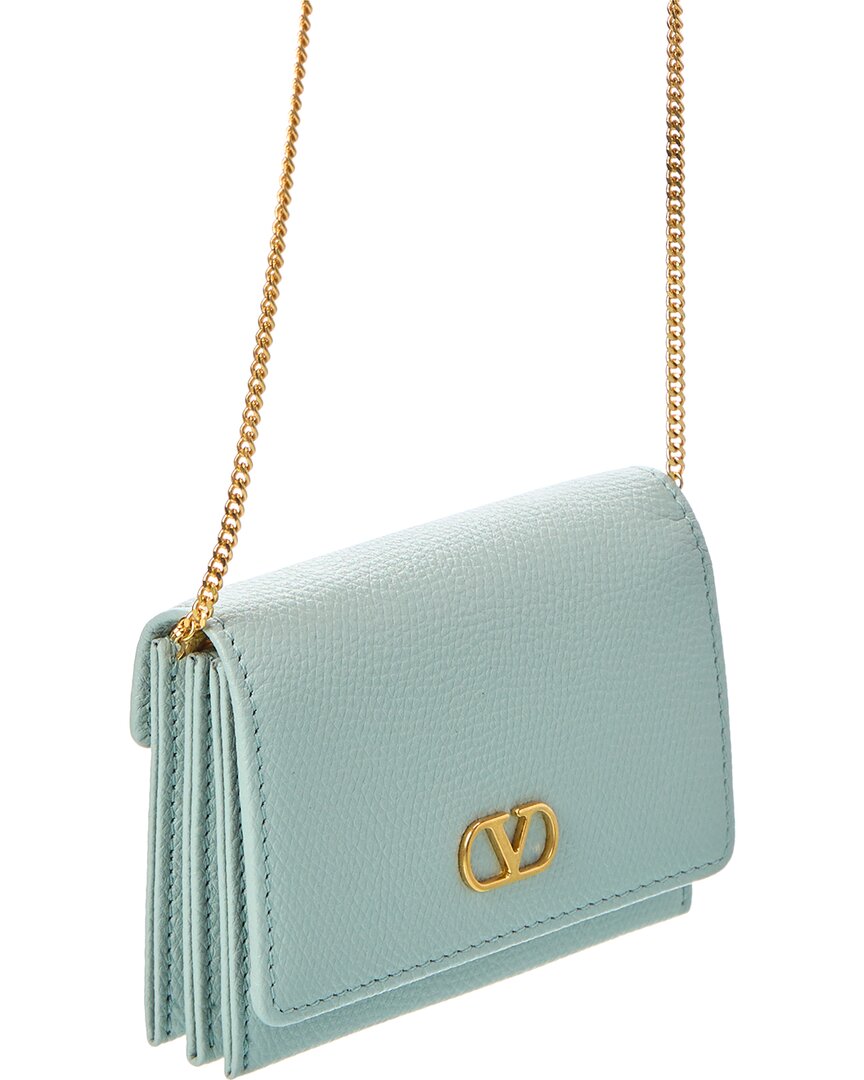 Valentino Vlogo Leather Card Holder