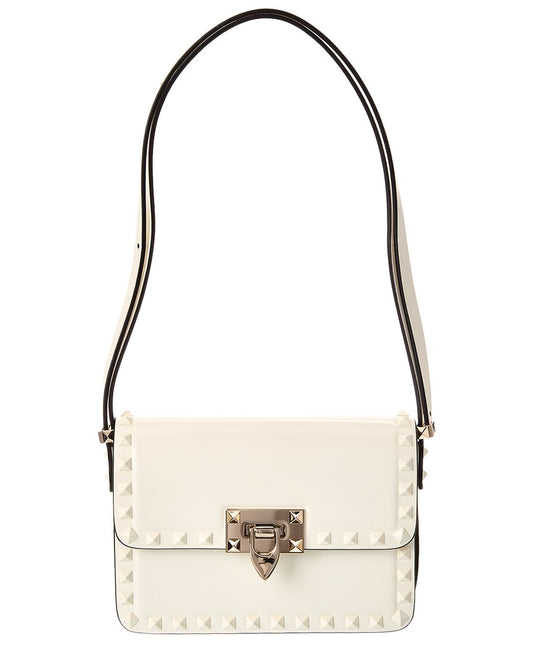Valentino Rockstud Small Leather Shoulder Bag ONE SIZE White