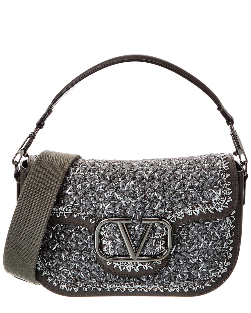Valentino Alltime Wool & Leather Shoulder Bag ONE SIZE Multi