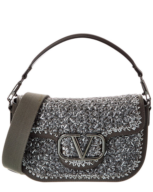 Valentino Alltime Wool & Leather Shoulder Bag ONE SIZE Multi