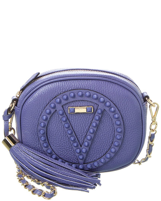 Valentino By Mario Valentino Nina Rock Leather Crossbody ONE SIZE Blue
