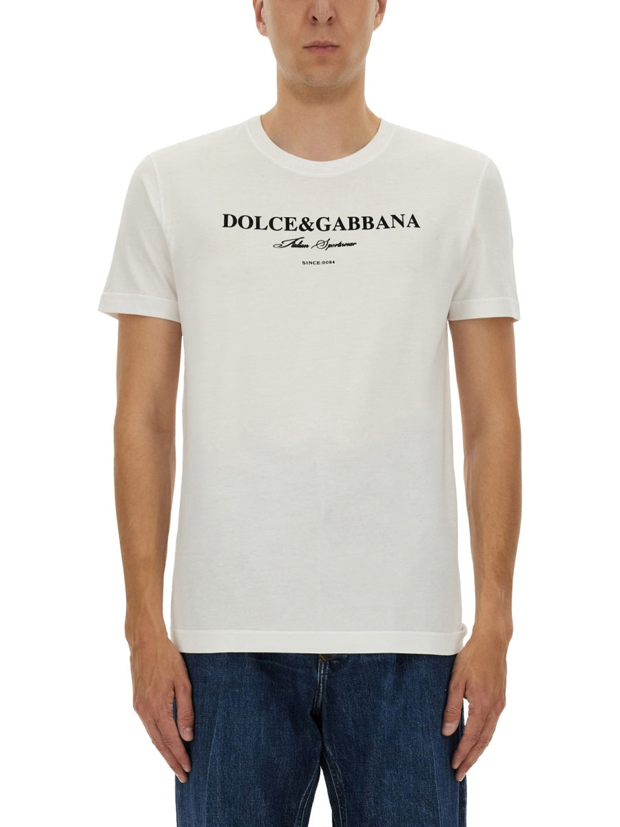Dolce & Gabbana Men Cotton T-Shirt With Print