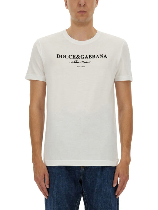 Dolce & Gabbana Men Cotton T-Shirt With Print