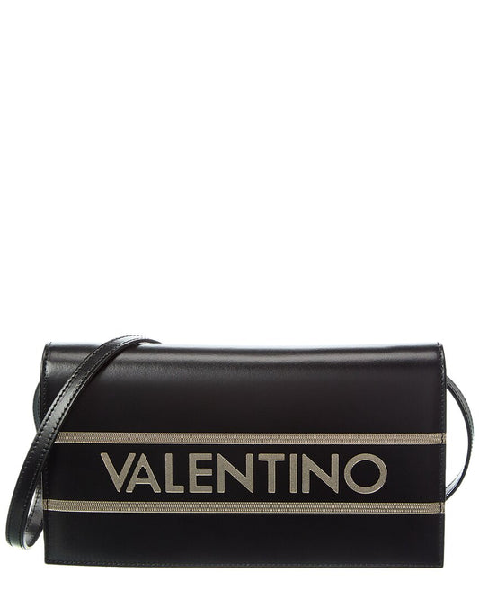 Valentino By Mario Valentino Lena Lavoro Leather Shoulder Bag ONE SIZE Black