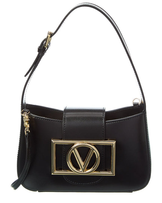 Valentino By Mario Valentino Kai Super V Leather Crossbody ONE SIZE Black