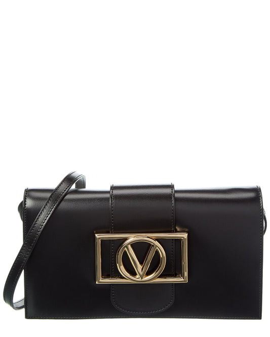 Valentino By Mario Valentino Cady Super V Leather Shoulder Bag ONE SIZE Black