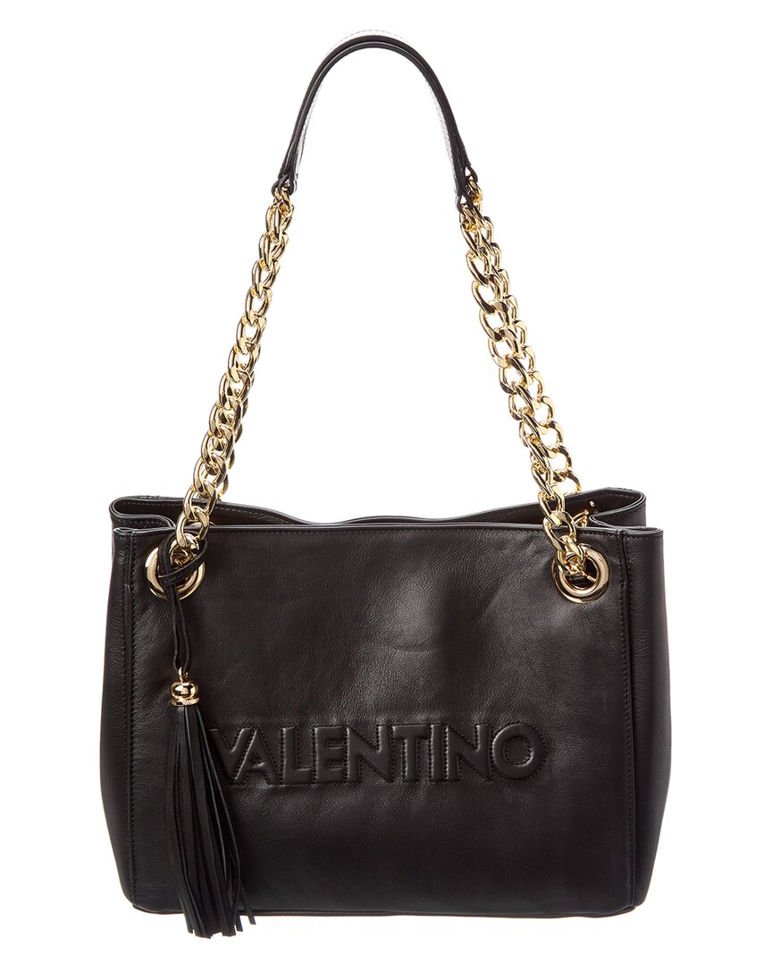 Valentino By Mario Valentino Luisa Embossed Leather Shoulder Bag ONE SIZE Black