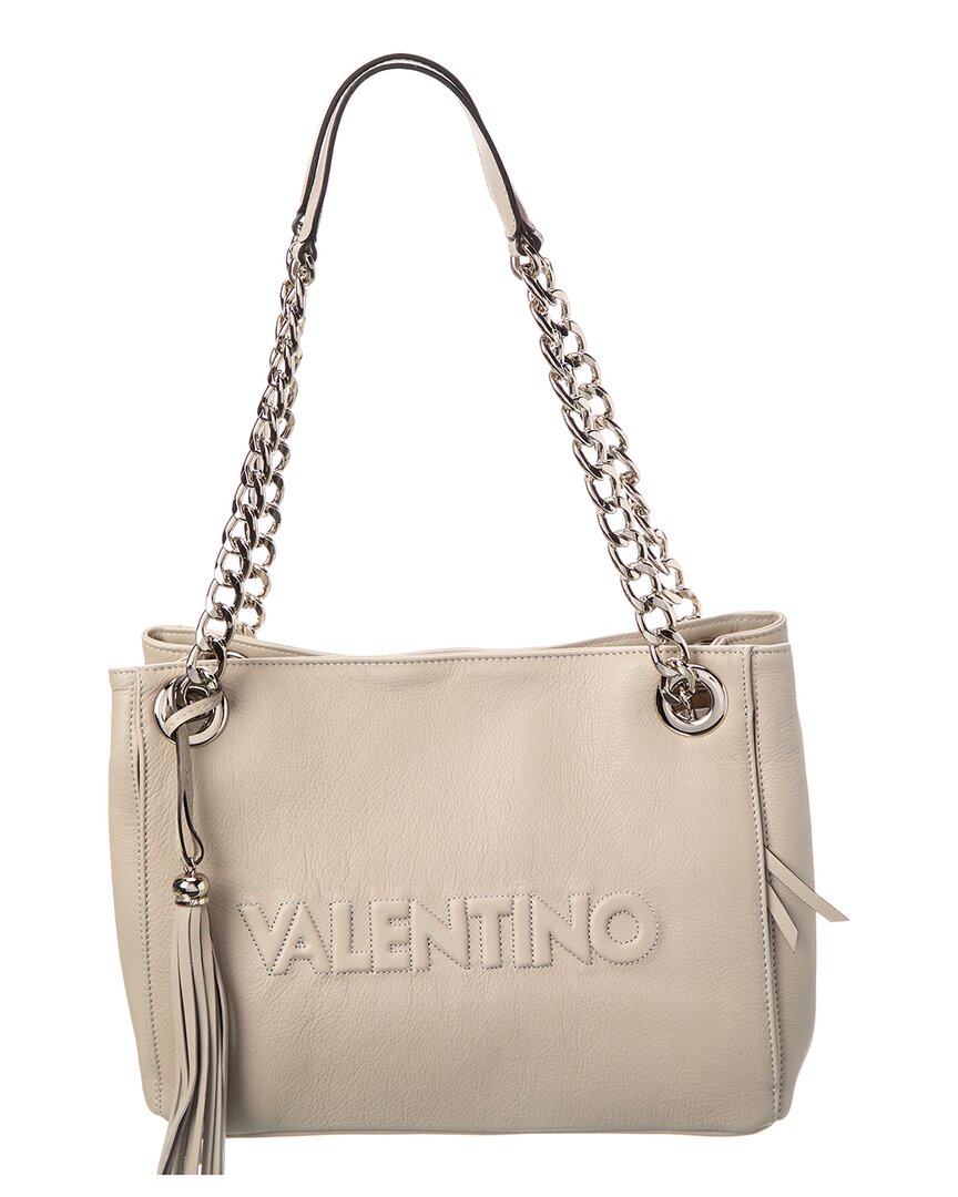 Valentino By Mario Valentino Luisa Embossed Leather Shoulder Bag ONE SIZE Grey Multi