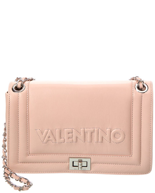 Valentino By Mario Valentino Alice Embossed Leather Shoulder Bag ONE SIZE Pink