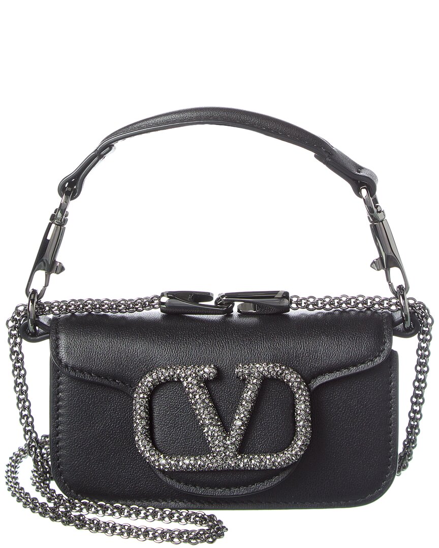 Valentino Vlogo Loco Leather Micro Bag ONE SIZE Black