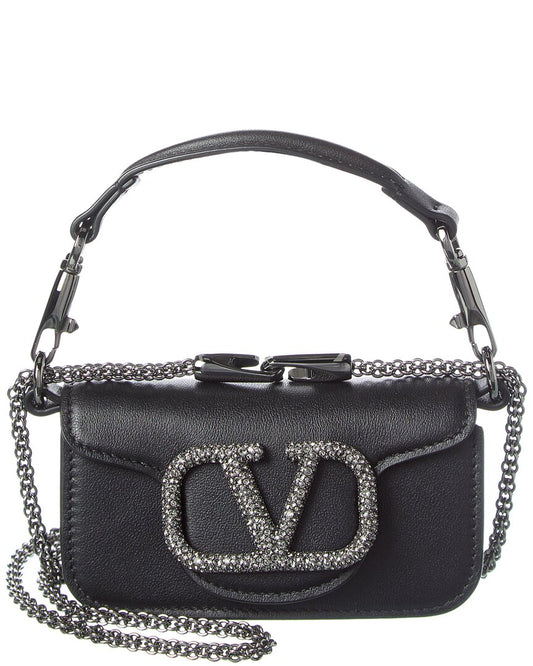 Valentino Vlogo Loco Leather Micro Bag ONE SIZE Black