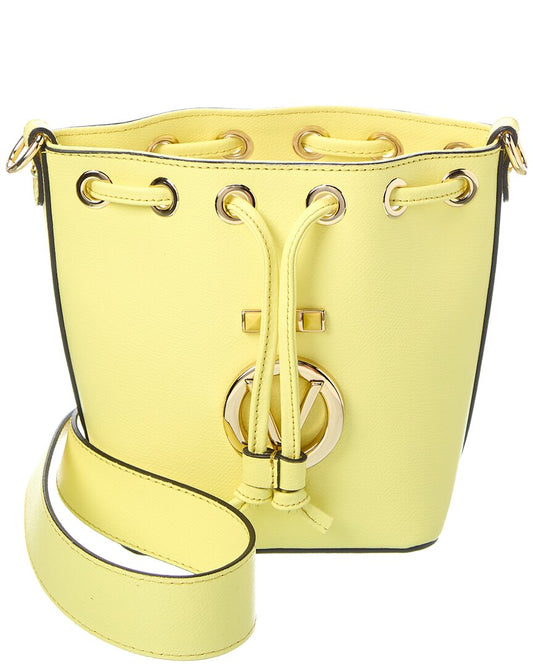 Valentino By Mario Valentino Jules Bonbonniere Leather Bucket Bag ONE SIZE Yellow